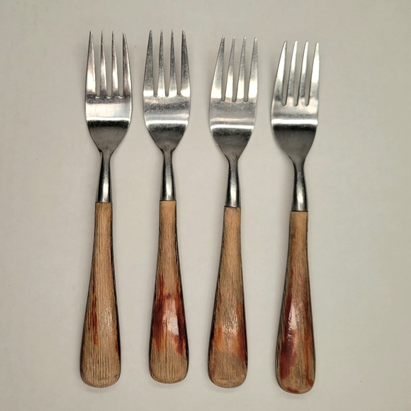 Trend Pacific ASPEN Flatware LOT of 26 Mixed Pieces Stainless Japan Wood Handles - Picture 3 of 15